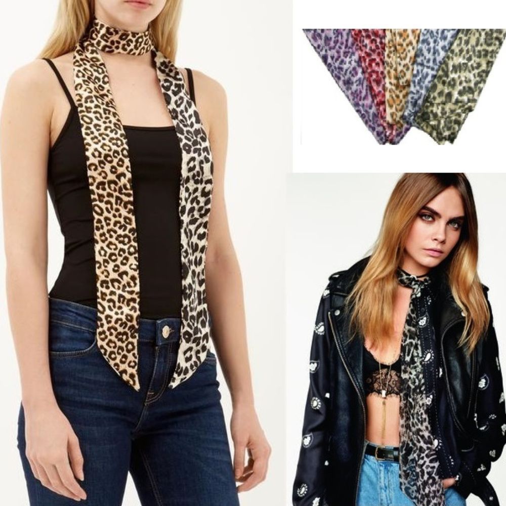 Leopard Design Skinny Scarf/Belt